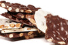 Assorted milk and white chocolate bars with almonds