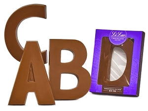 letters a, b, c and d made out of chocolate.