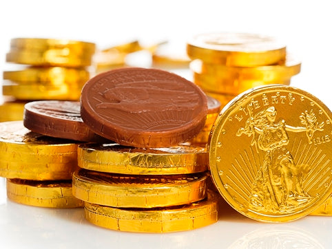 Premium Gourmet Milk Chocolate Gold Foiled Coins