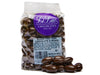 A cellophane bag of  Sugar-Free Dark Chocolate Almonds.