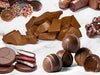 An assortment of different chocolates are collaged together.