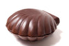 A molded chocolate three-dimensional Sea Shell. The two halves are separate.